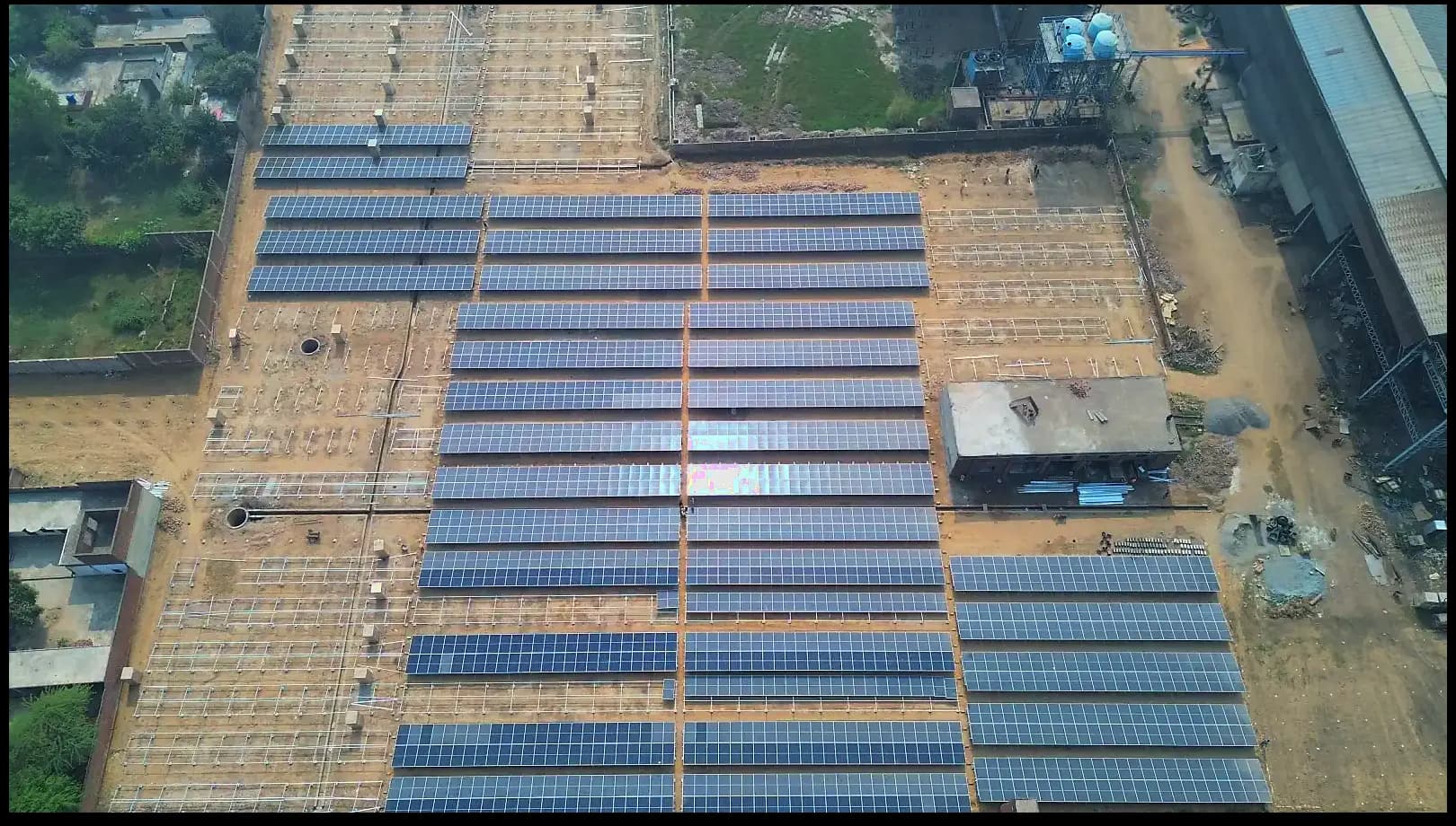 Aerial view of the 5 MWp Bashir Sons Steel Industry solar installation